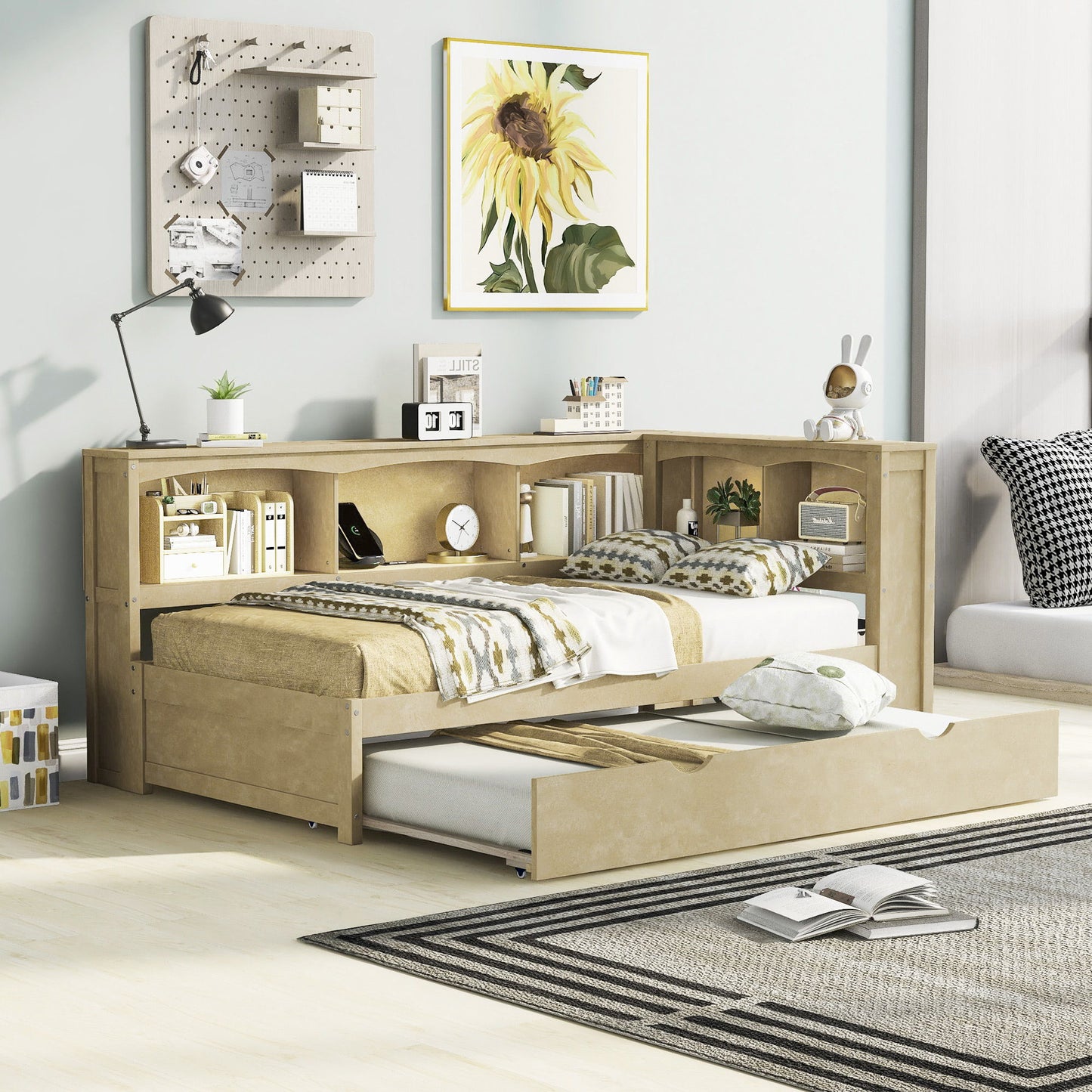 Daybed With Trundle, Storage Cabinets, USB Ports - The Sleep Loft - Online Mattress Showroom NYC