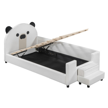 Upholstered Daybed With Bear Shaped Headboard, Hydraulic System And Breathable Fence - The Sleep Loft - Online Mattress Showroom NYC