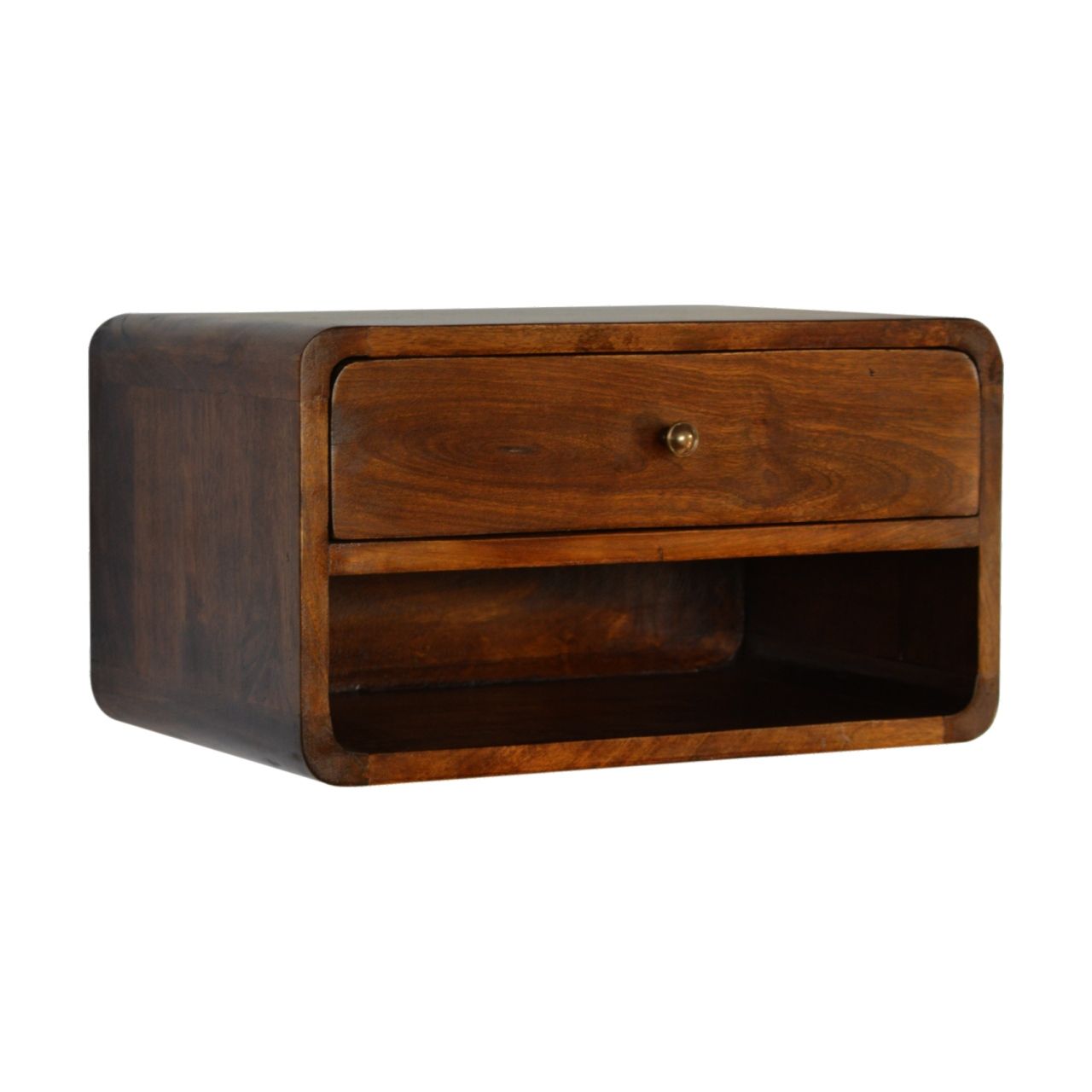 Curve Upper Slot Floating Nightstand - The Sleep Loft - Online Mattress Showroom NYC