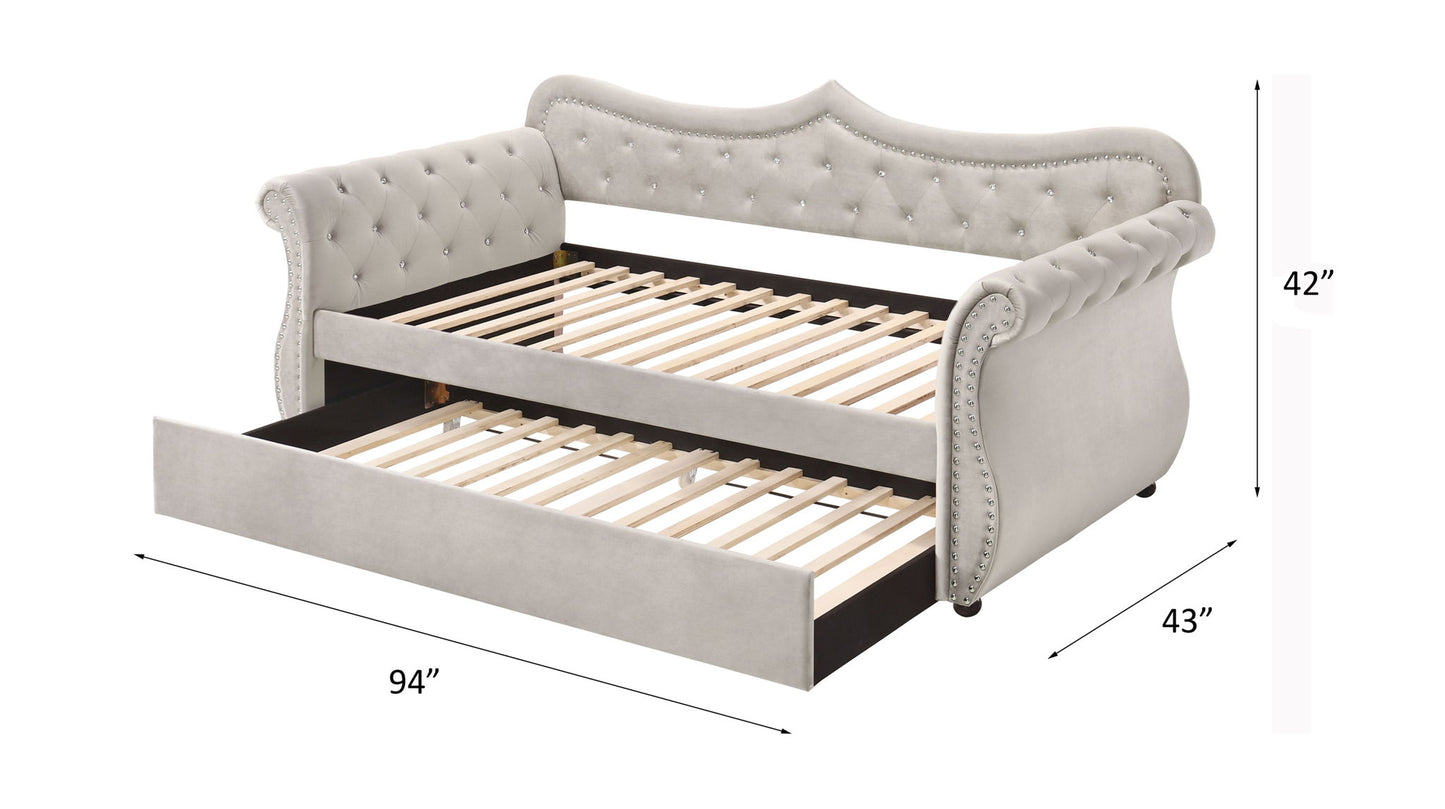 Adkins - Twin Daybed With Trundle - Beige - The Sleep Loft - Online Mattress Showroom NYC