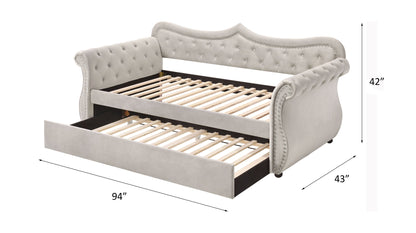 Adkins - Twin Daybed With Trundle - Beige - The Sleep Loft - Online Mattress Showroom NYC