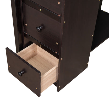 Loft Bed With Storage Drawers, Desk And Stairs With Shelves - The Sleep Loft - Online Mattress Showroom NYC