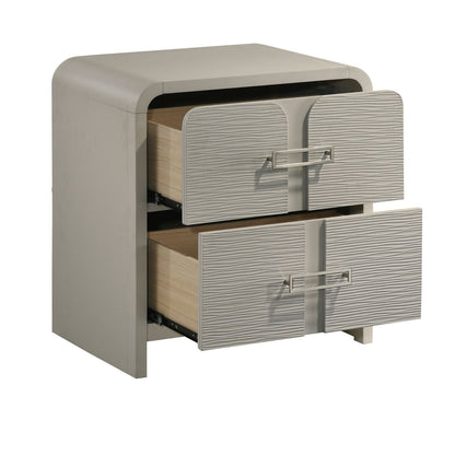 Aria - 2 Drawer Nightstand - Beige - The Sleep Loft - Online Mattress Showroom NYC