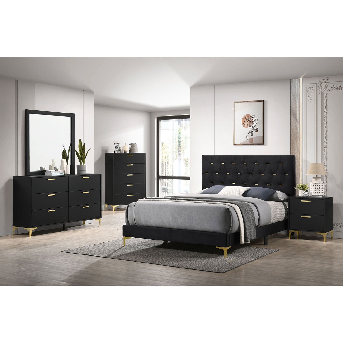 2 Drawer Rectangular Nightstand - Black - The Sleep Loft - Online Mattress Showroom NYC