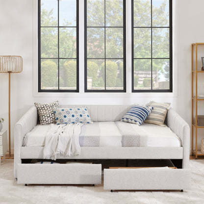 Upholstered Queen Daybed With 2 Drawers - The Sleep Loft - Online Mattress Showroom NYC