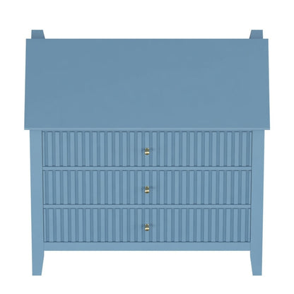 Fluted 3 Drawer Nightstand With Soft Close Slides