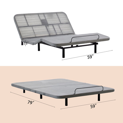 Caron - Queen Size Upholstered Wingback Bed With Adjustable Base Bundle Set - Ivory - The Sleep Loft - Online Mattress Showroom NYC