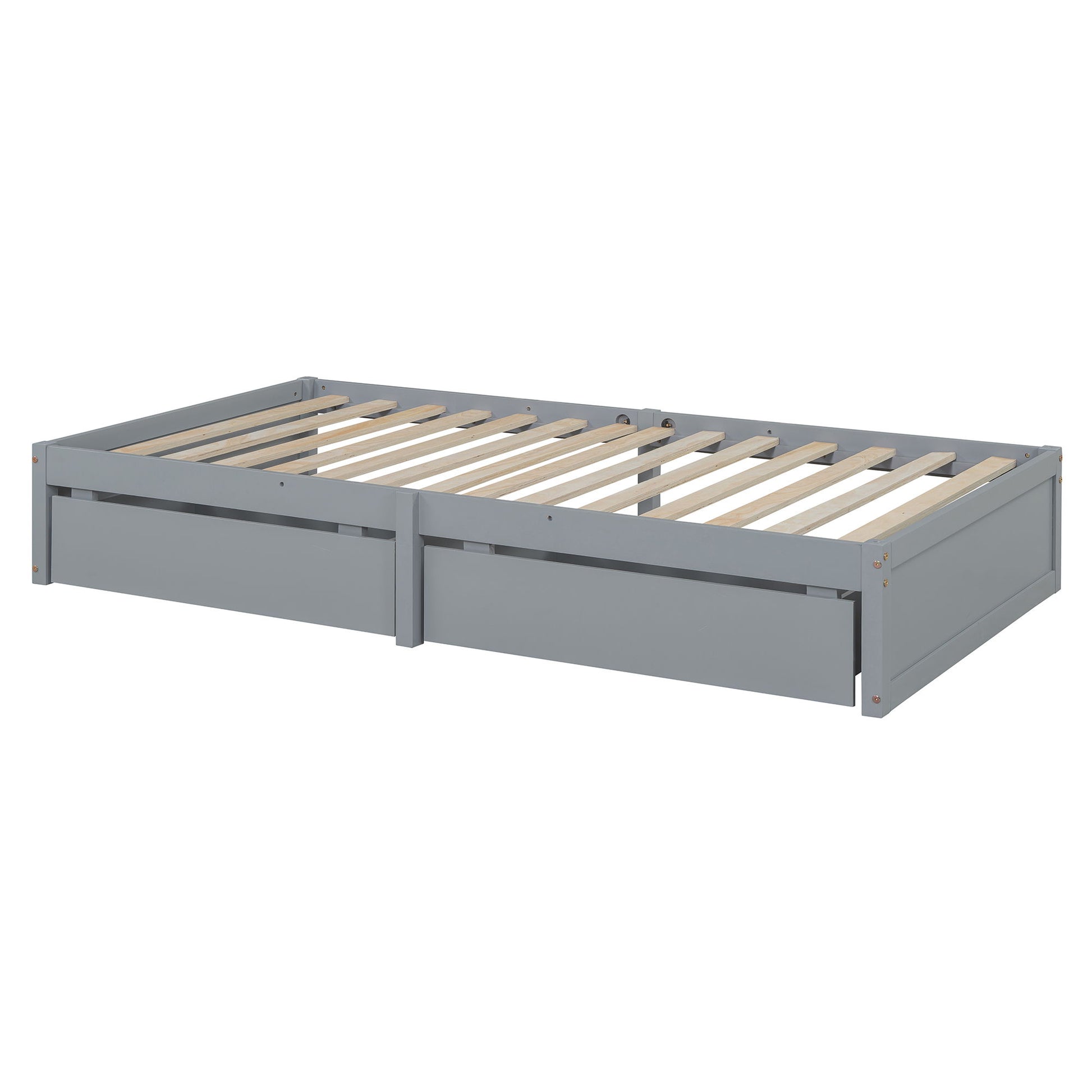 Daybed With Fence Guardrails And 2 Drawers, Split Into Independent Floor Bed & Daybed - The Sleep Loft - Online Mattress Showroom NYC