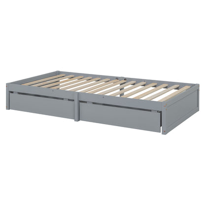 Daybed With Fence Guardrails And 2 Drawers, Split Into Independent Floor Bed & Daybed - The Sleep Loft - Online Mattress Showroom NYC