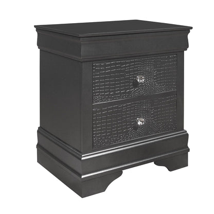 Shaker - Crocodile Metallic Nightstand - The Sleep Loft - Online Mattress Showroom NYC