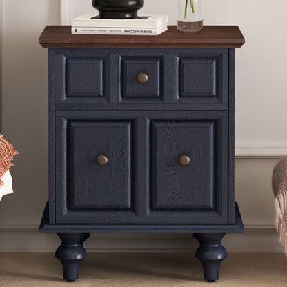 Vintage Nightstand With 2 Drawers And Roman Column Legs - The Sleep Loft - Online Mattress Showroom NYC