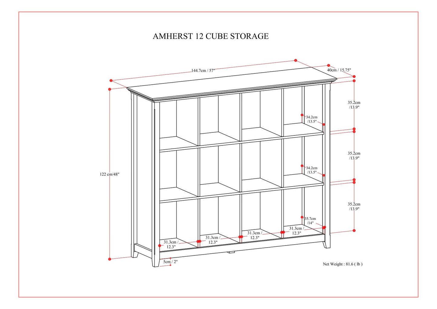 Amherst - Cube Storage Bookcase - The Sleep Loft - Online Mattress Showroom NYC