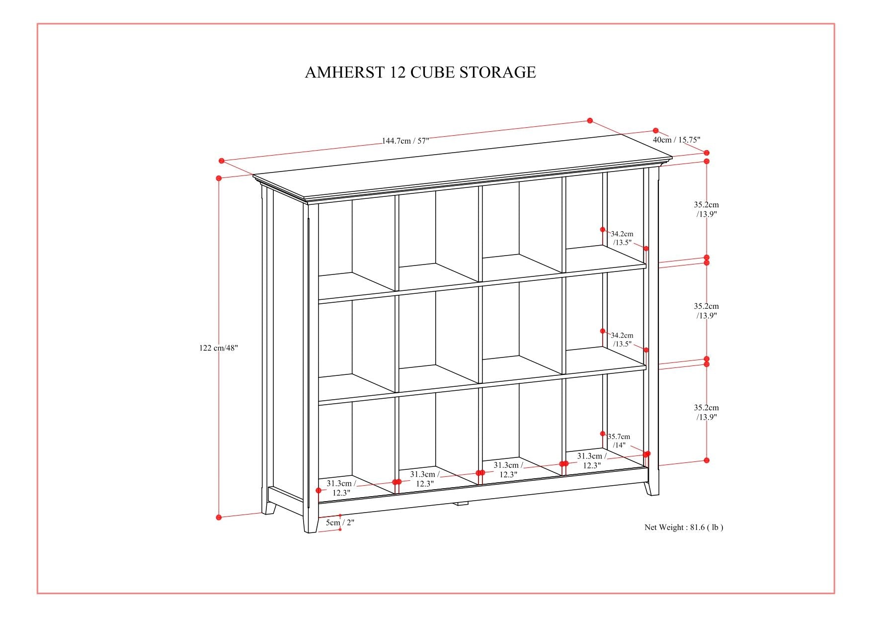 Amherst - Cube Storage Bookcase - The Sleep Loft - Online Mattress Showroom NYC