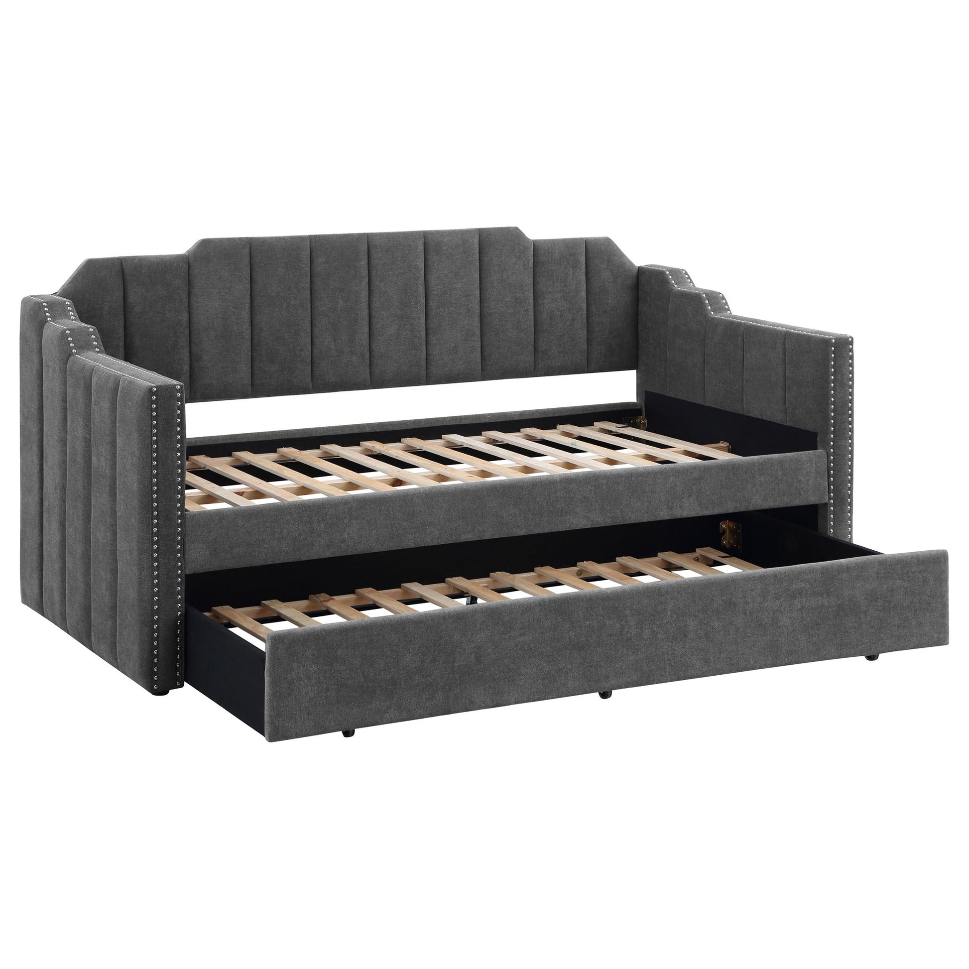 Pressley - Twin Daybed With Trundle - Charcoal - The Sleep Loft - Online Mattress Showroom NYC