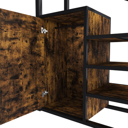 Full Size Loft Bed With Desk & Wardrobe Heavy Frame, Built In Staircase, Storage Rack & Shelves Gaming Bed - Black - The Sleep Loft - Online Mattress Showroom NYC