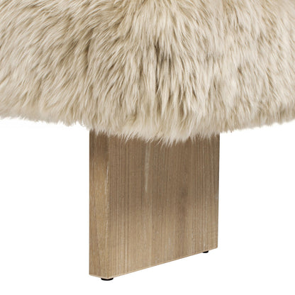 Leda - Sheepskin Fur Rectangular Accent Bench - Natural Blonde - The Sleep Loft - Online Mattress Showroom NYC