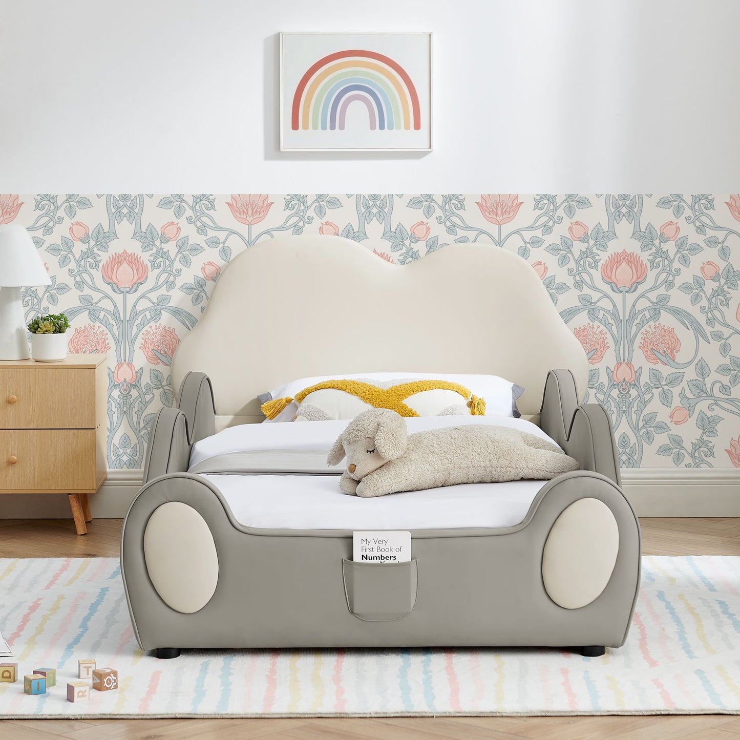 Cute Cloud Shape Bed With Guardrails Cartoon Design, Storage Pocket - The Sleep Loft - Online Mattress Showroom NYC