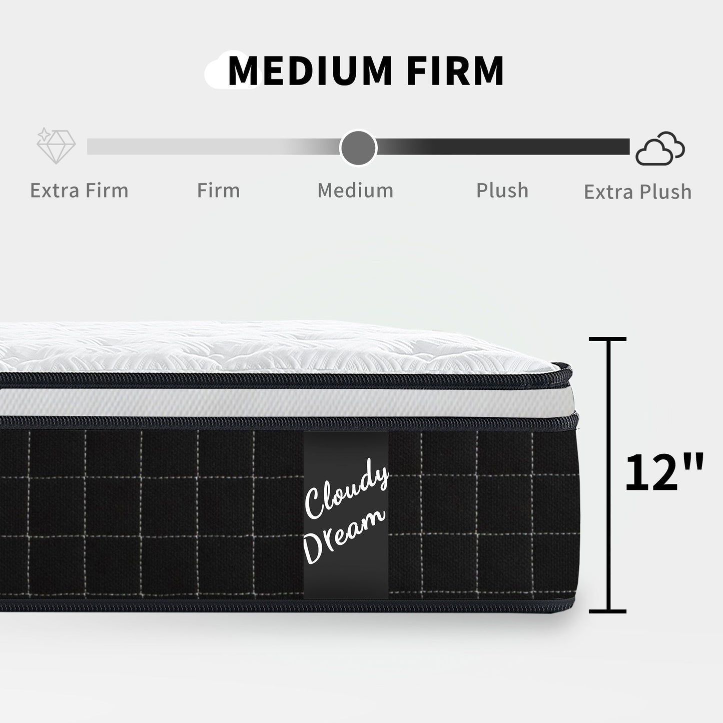 12" Hybrid Mattress With Individual Pocket Spring, Comortable Memory Foam - The Sleep Loft - Online Mattress Showroom NYC