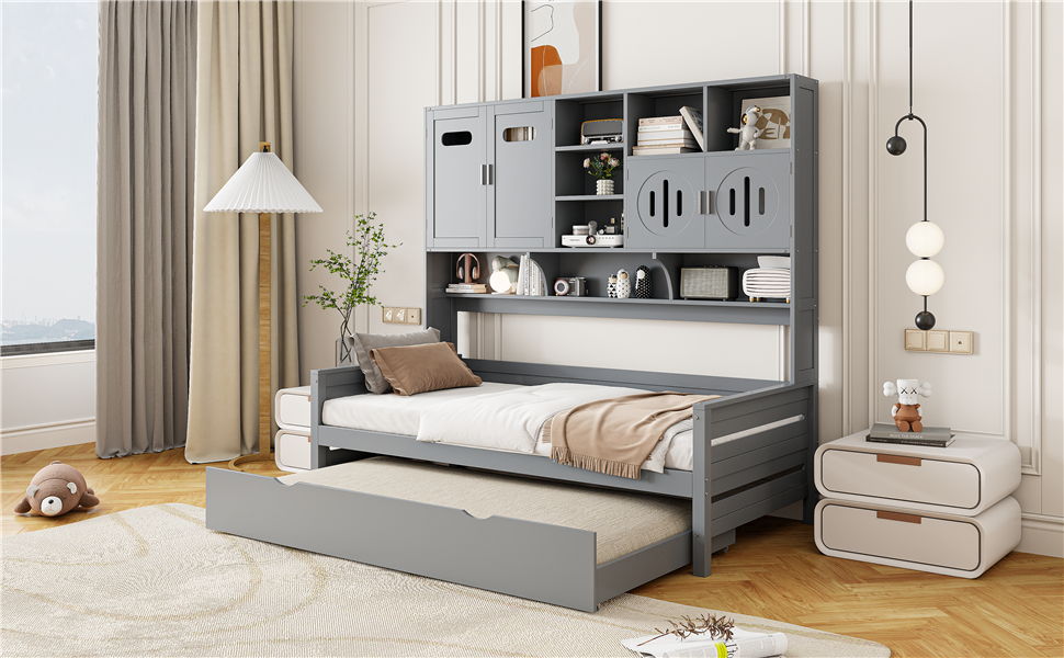 Daybed With All-In-One Cabinet And Shelf - The Sleep Loft - Online Mattress Showroom NYC