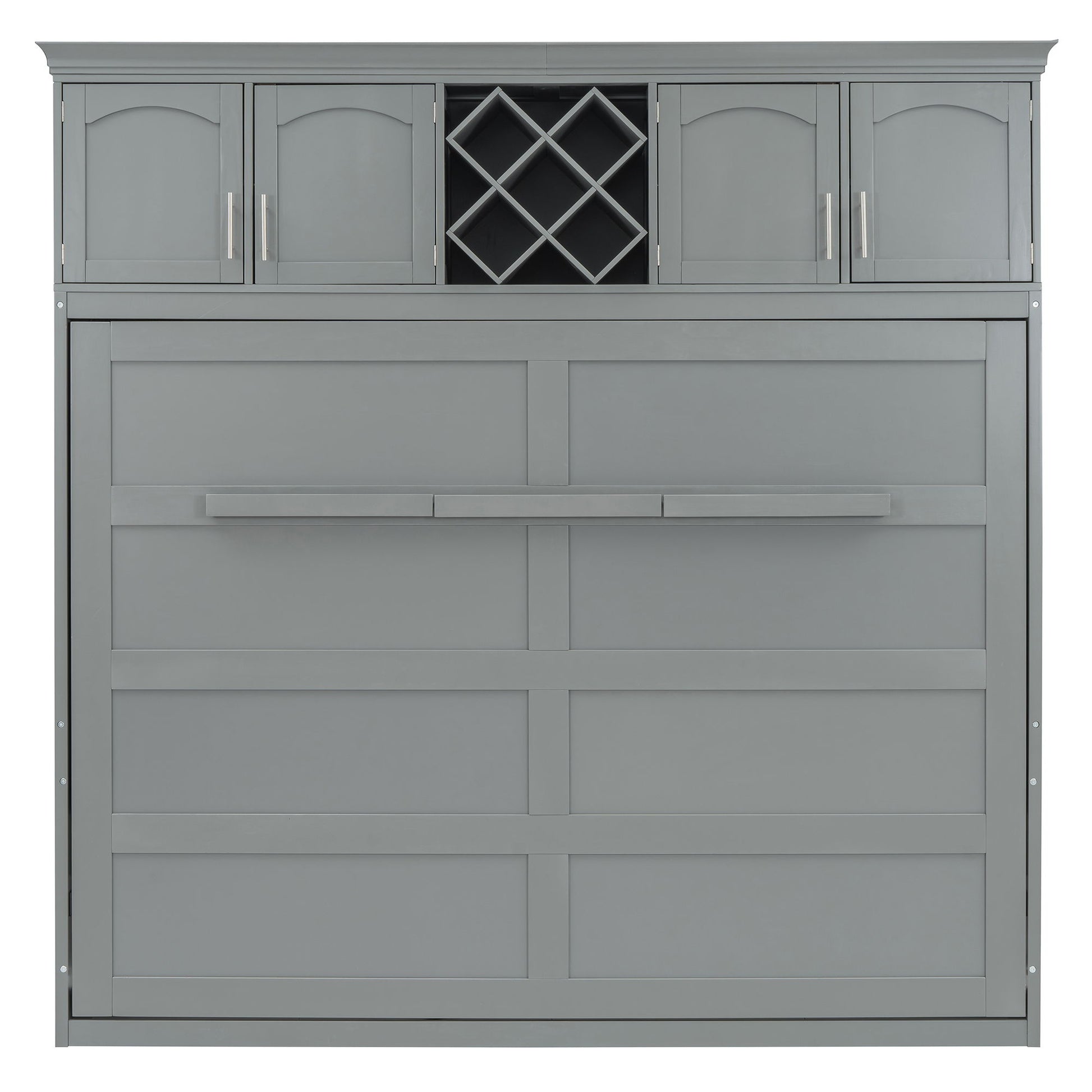 Murphy Wall Bed With Top Cabinets & Wine Rack - The Sleep Loft - Online Mattress Showroom NYC