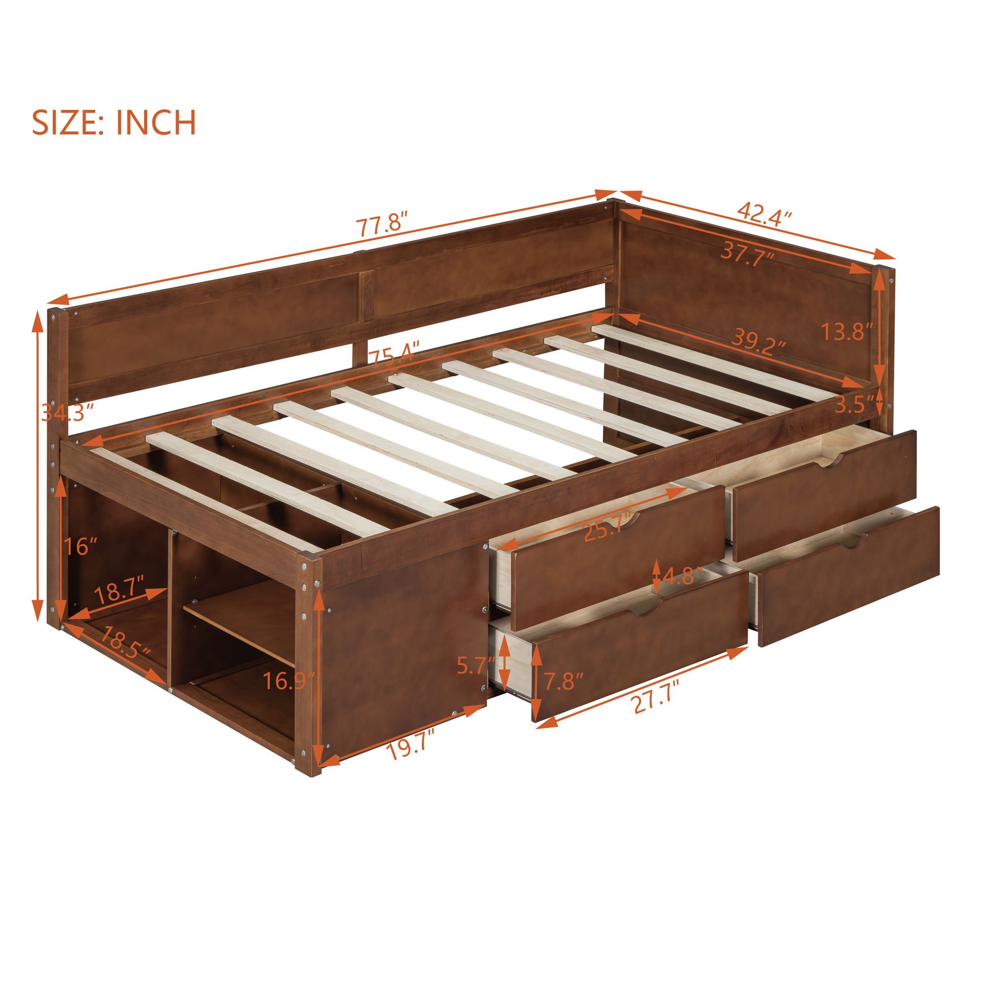 Daybed With Drawers And Shelves - The Sleep Loft - Online Mattress Showroom NYC