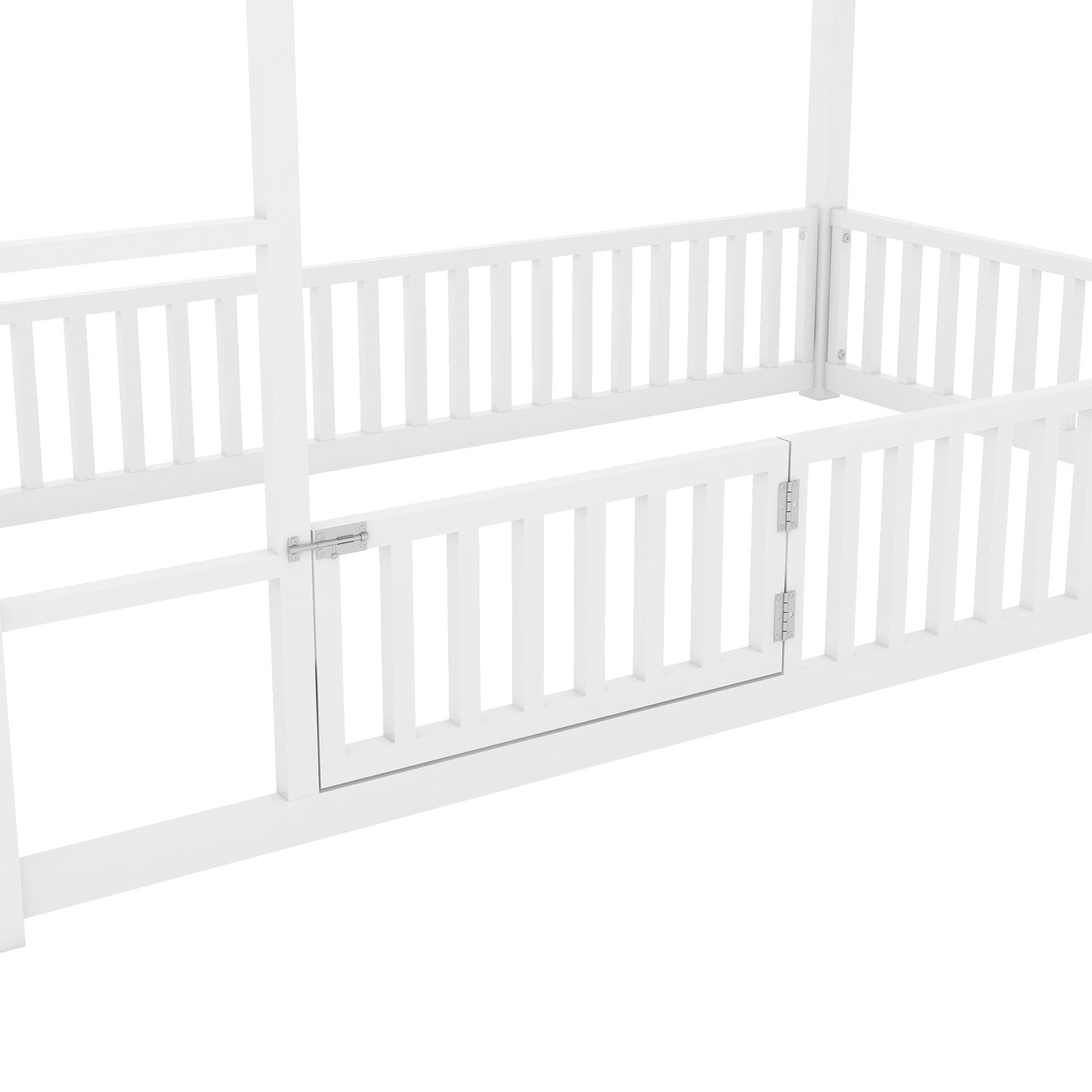 Metal House Bunk Bed With Fence And Door - The Sleep Loft - Online Mattress Showroom NYC