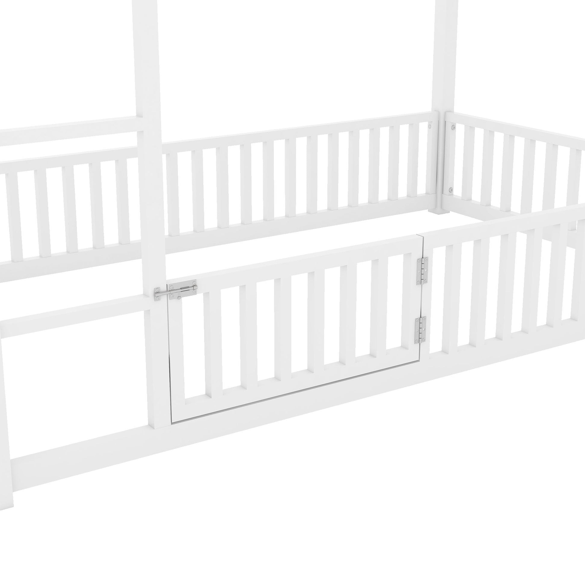 Metal House Bunk Bed With Fence And Door - The Sleep Loft - Online Mattress Showroom NYC