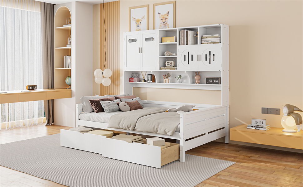 Daybed With All-In-One Cabinet And Shelf - The Sleep Loft - Online Mattress Showroom NYC