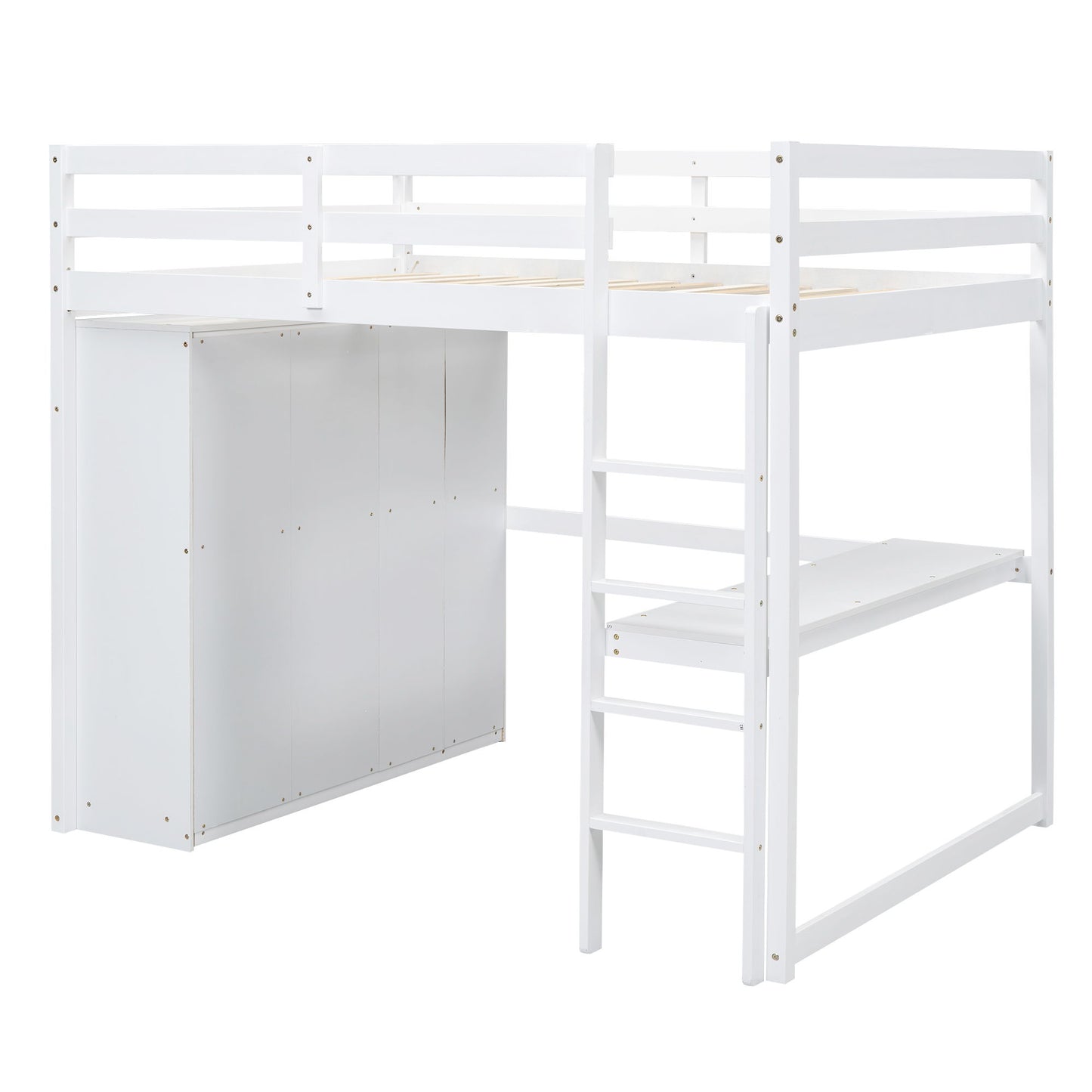 Loft Bed With Built In Wardrobe, Shelves And Drawers - The Sleep Loft - Online Mattress Showroom NYC