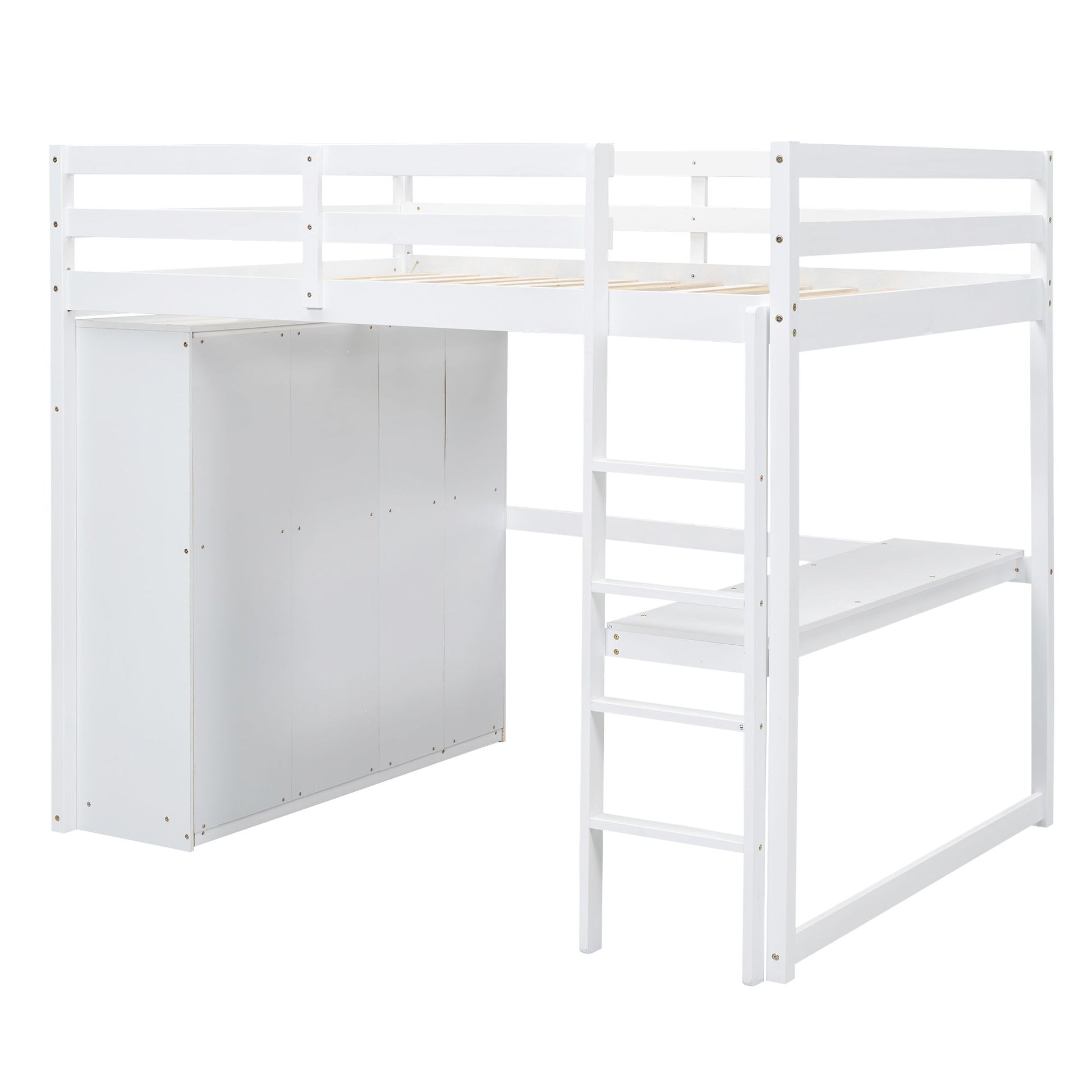 Loft Bed With Built In Wardrobe, Shelves And Drawers - The Sleep Loft - Online Mattress Showroom NYC