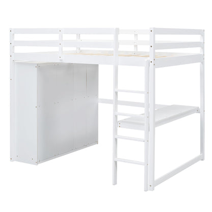 Loft Bed With Built In Wardrobe, Shelves And Drawers - The Sleep Loft - Online Mattress Showroom NYC