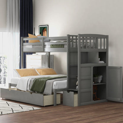 Bunk Bed, Convertible Bottom Bed, Storage Shelves And Drawers - The Sleep Loft - Online Mattress Showroom NYC