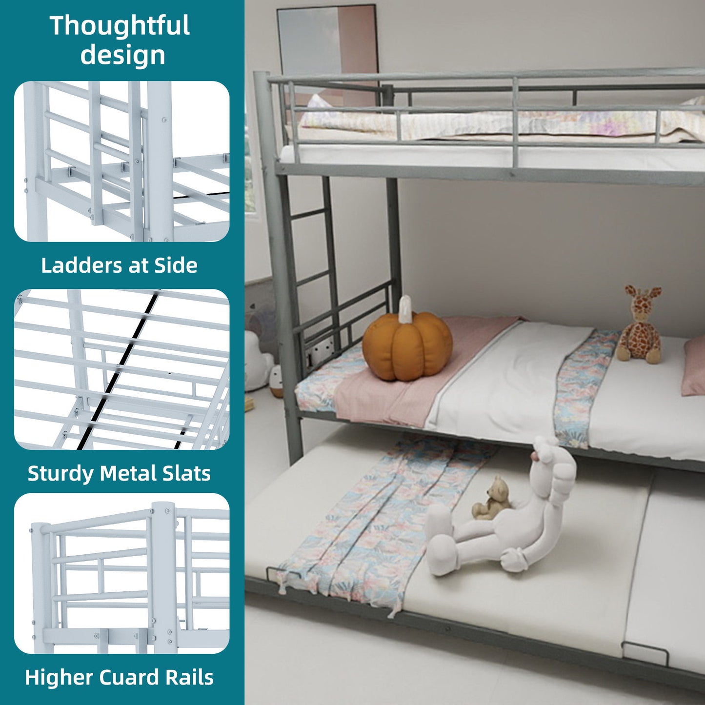 Bunk Bed For Kids, Convertible Frame With Ladders & Guardrail - The Sleep Loft - Online Mattress Showroom NYC