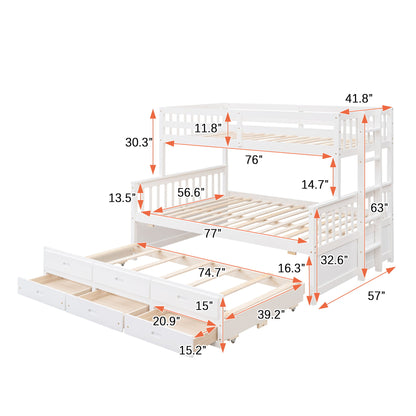 Bunk Bed With Twin Size Trundle And Drawers - The Sleep Loft - Online Mattress Showroom NYC