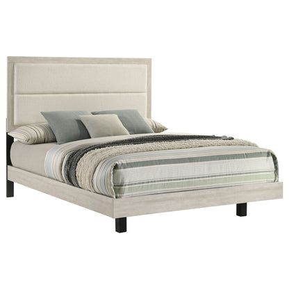 Strout - Queen Panel Bed With Upholstered Headboard - Rustic - The Sleep Loft - Online Mattress Showroom NYC