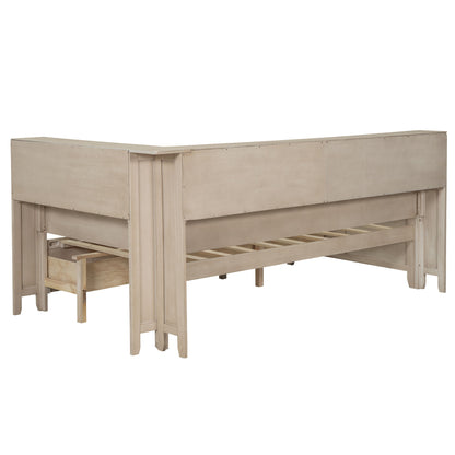 Daybed With Storage Shelves And 3 Drawers - The Sleep Loft - Online Mattress Showroom NYC