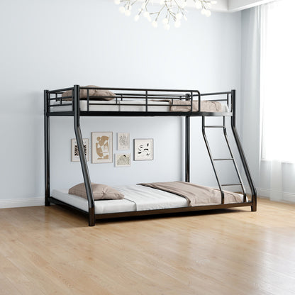 Bunk Bed Frame With Ladder And Guardrail, Heavy Duty Noise Free Design Metal Construction - The Sleep Loft - Online Mattress Showroom NYC