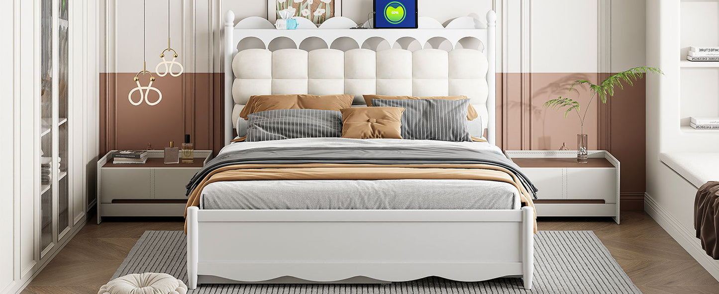 Storage Platform Bed, With 2 Big Drawers, Trundle, One Set Of Sockets & USB Ports - The Sleep Loft - Online Mattress Showroom NYC