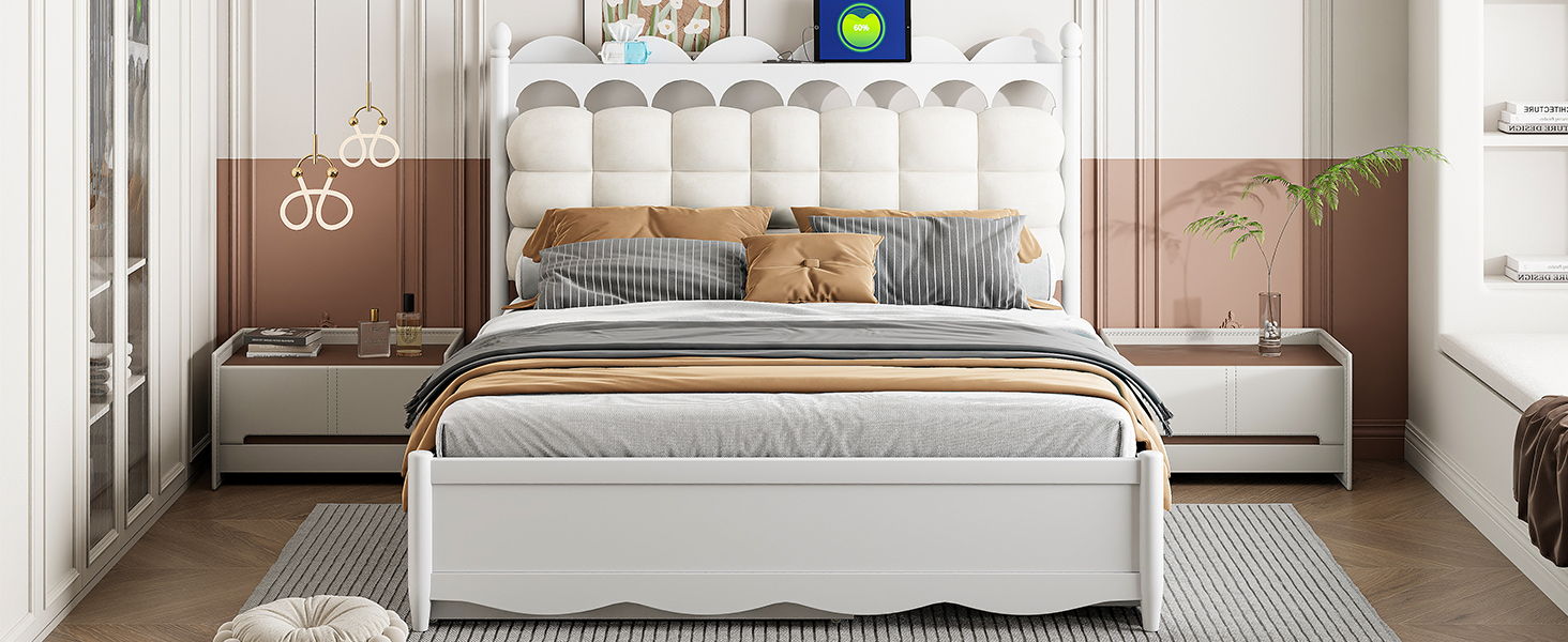 Storage Platform Bed, With 2 Big Drawers, Trundle, One Set Of Sockets & USB Ports - The Sleep Loft - Online Mattress Showroom NYC
