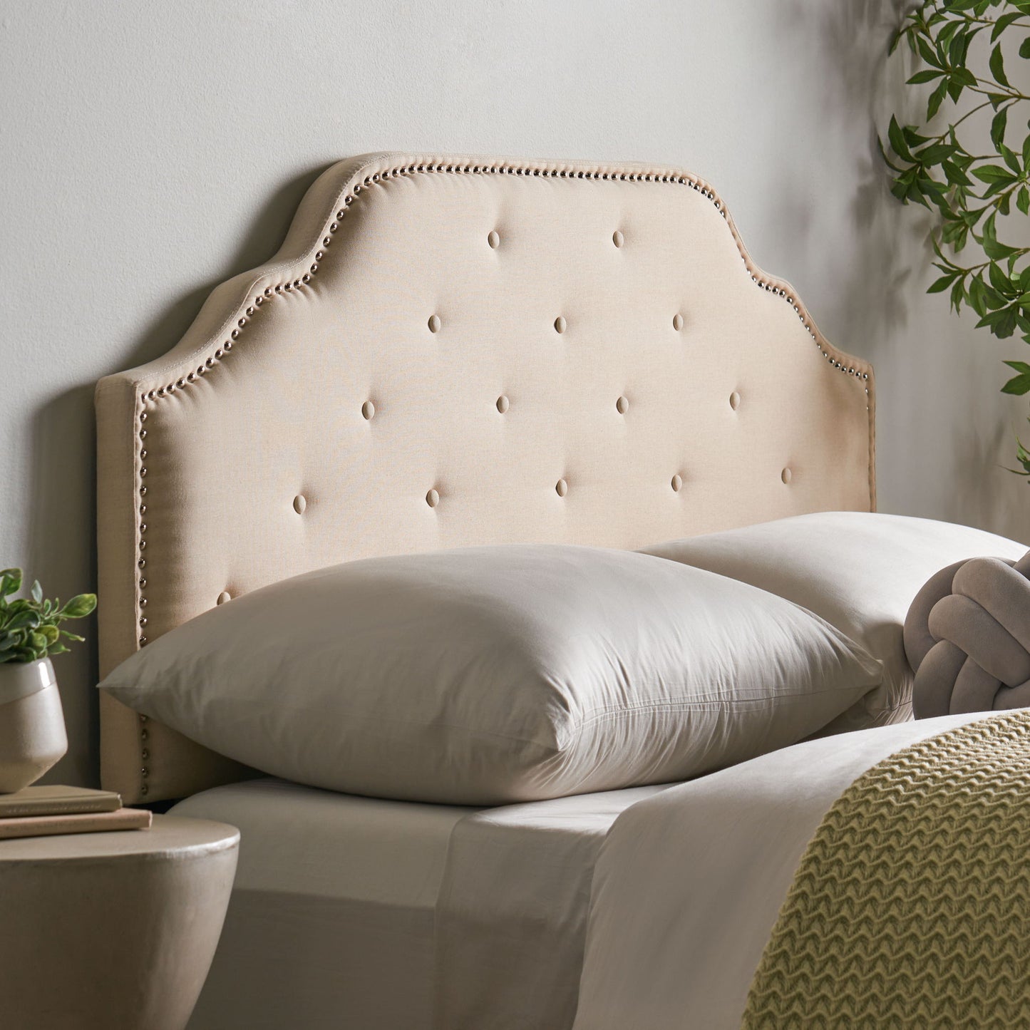 Luella - Button Tufted Upholstered Headboard - The Sleep Loft - Online Mattress Showroom NYC