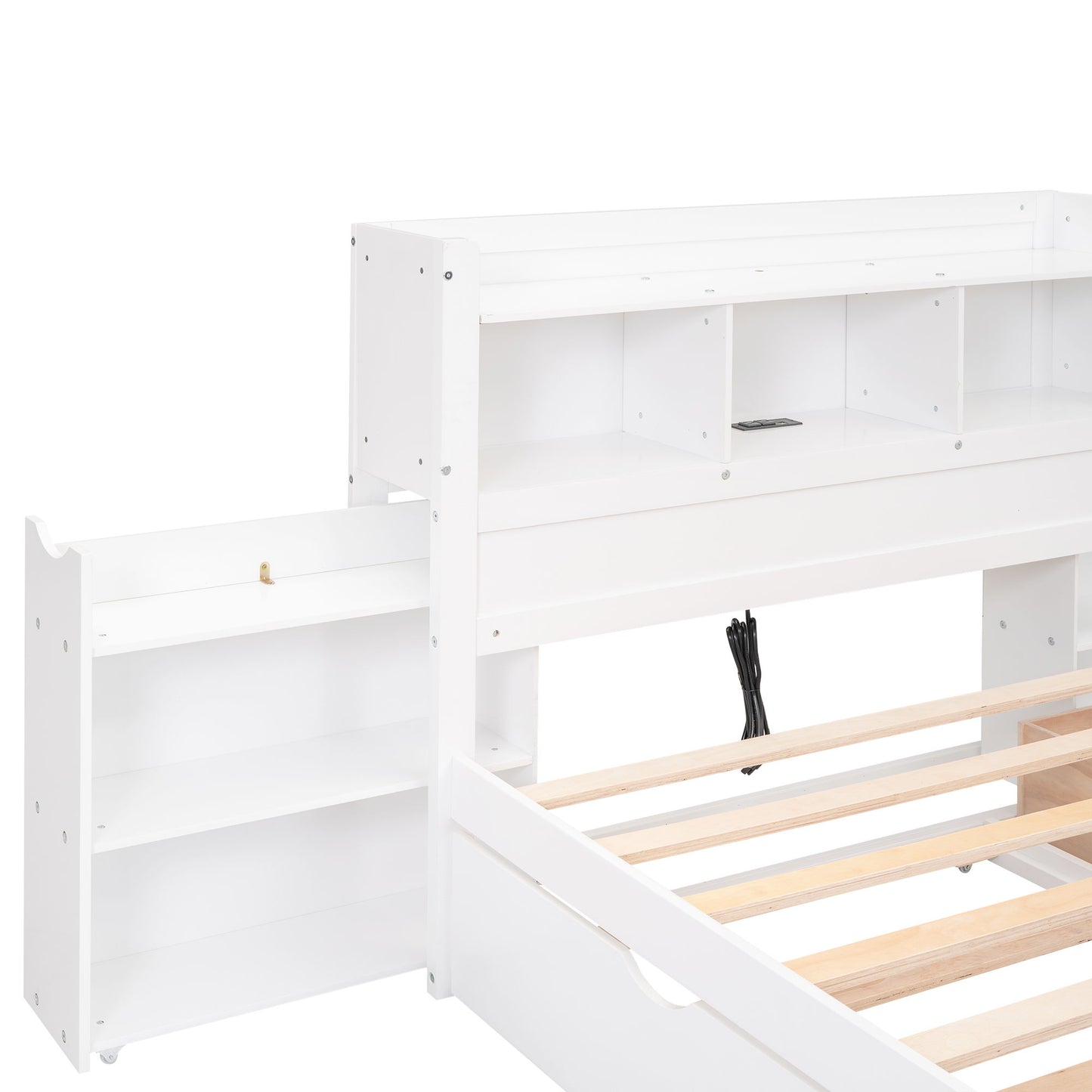 Storage Platform Bed With Pull Out Shelves, Trundle, And 2 Drawers - The Sleep Loft - Online Mattress Showroom NYC