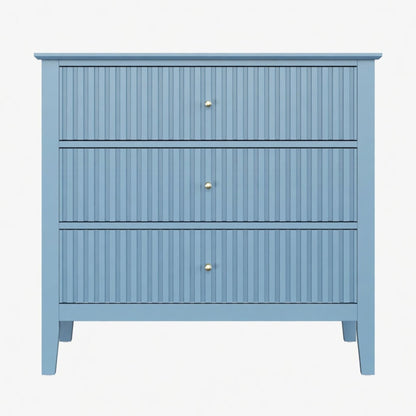 Fluted 3 Drawer Nightstand With Soft Close Slides