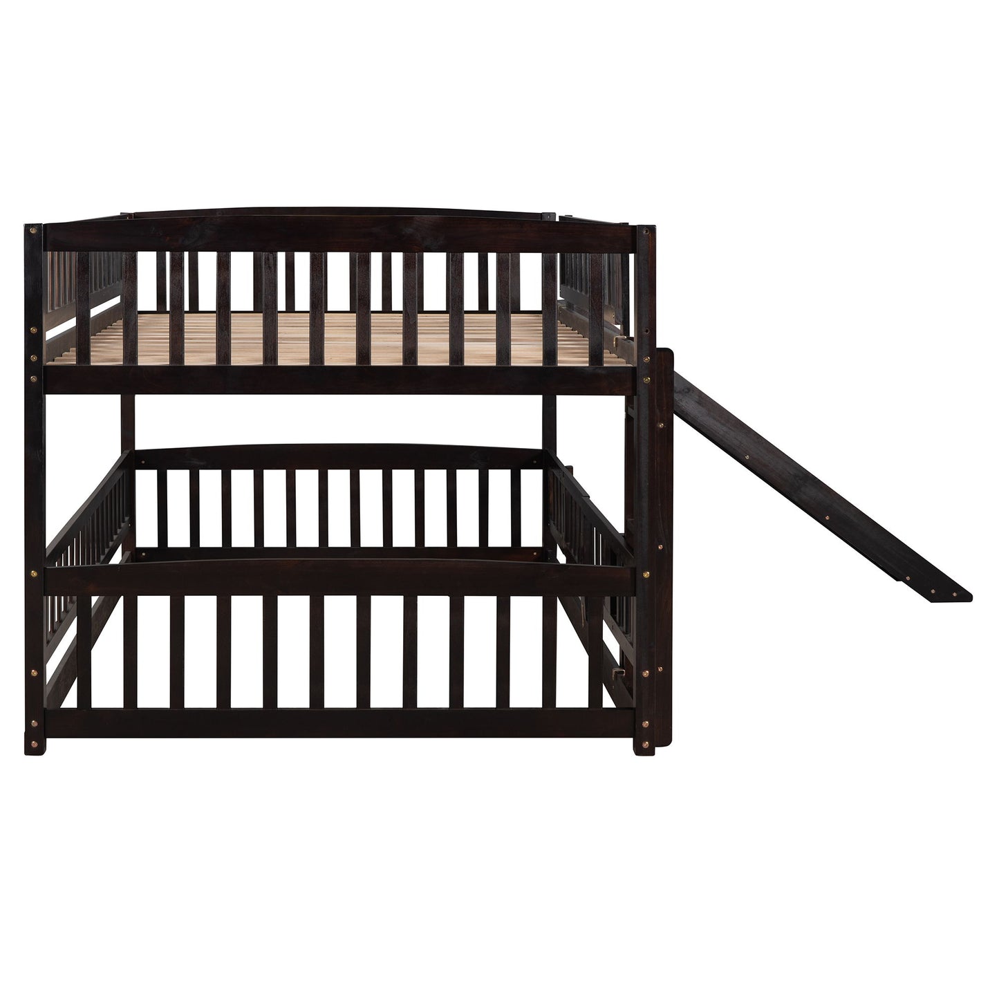 Low Bunk Bed With Slide, Fence And Ladder - The Sleep Loft - Online Mattress Showroom NYC