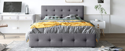 Upholstered Platform Bed With Classic Headboard And Drawers, No Box Spring Needed - The Sleep Loft - Online Mattress Showroom NYC