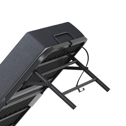 Twin Extra Long Folding Bed With Adjustable Headboard, Cot With Memory Foam Mattress - Black - The Sleep Loft - Online Mattress Showroom NYC