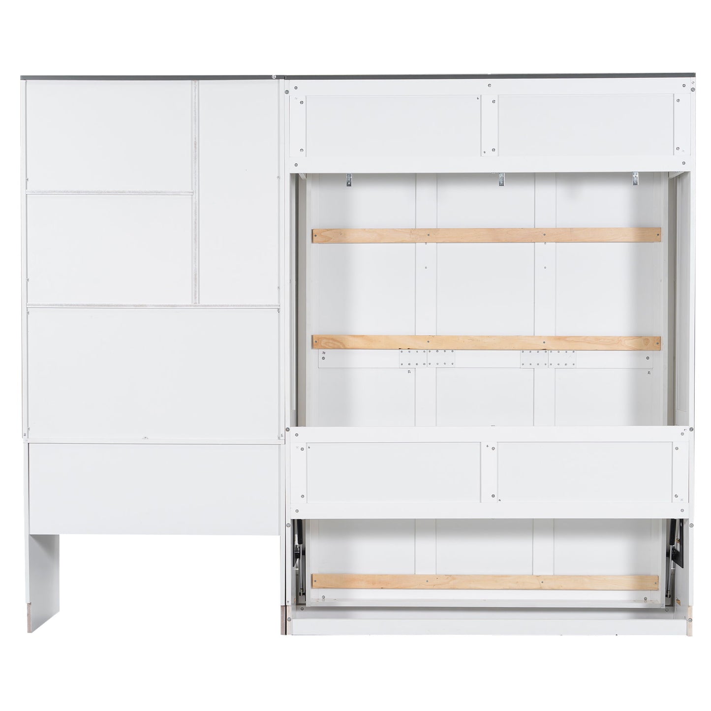 Multi Functional Murphy Bed With Sofa, Desk, And Storage Cabinet In, Full Size - White - The Sleep Loft - Online Mattress Showroom NYC