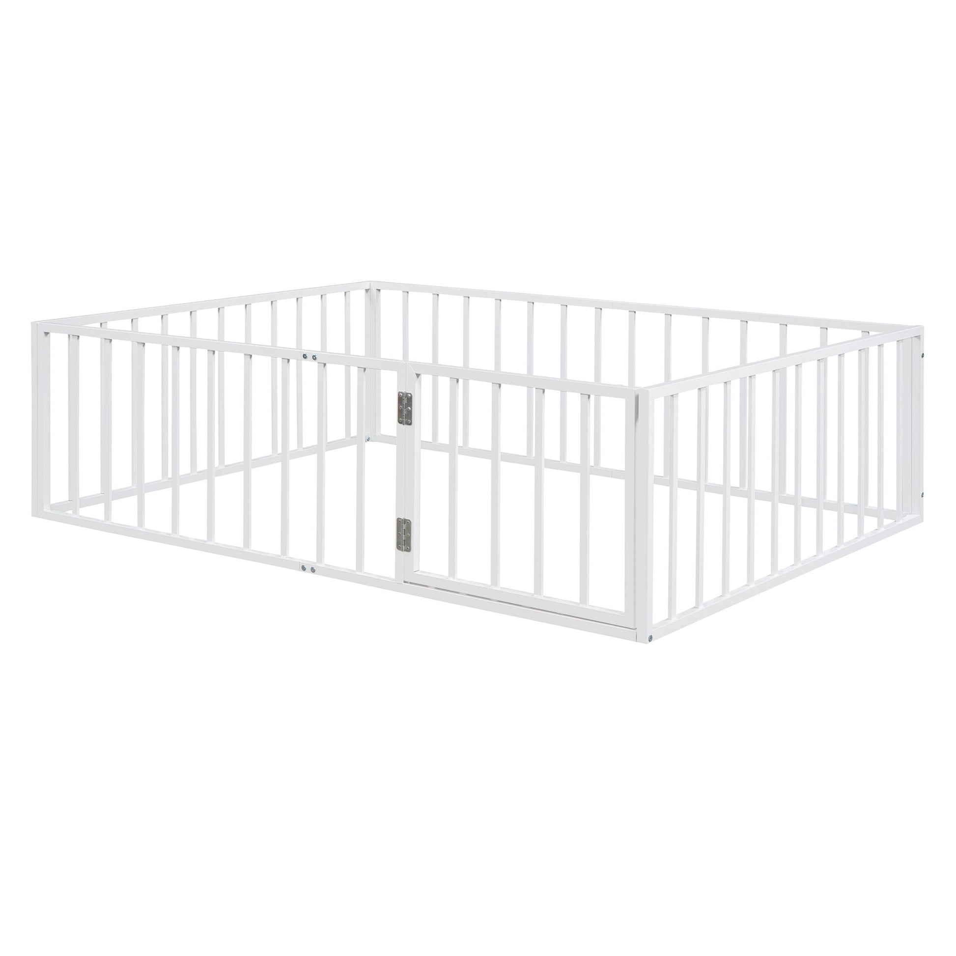 Metal Floor Bed Frame With Fence And Door - The Sleep Loft - Online Mattress Showroom NYC
