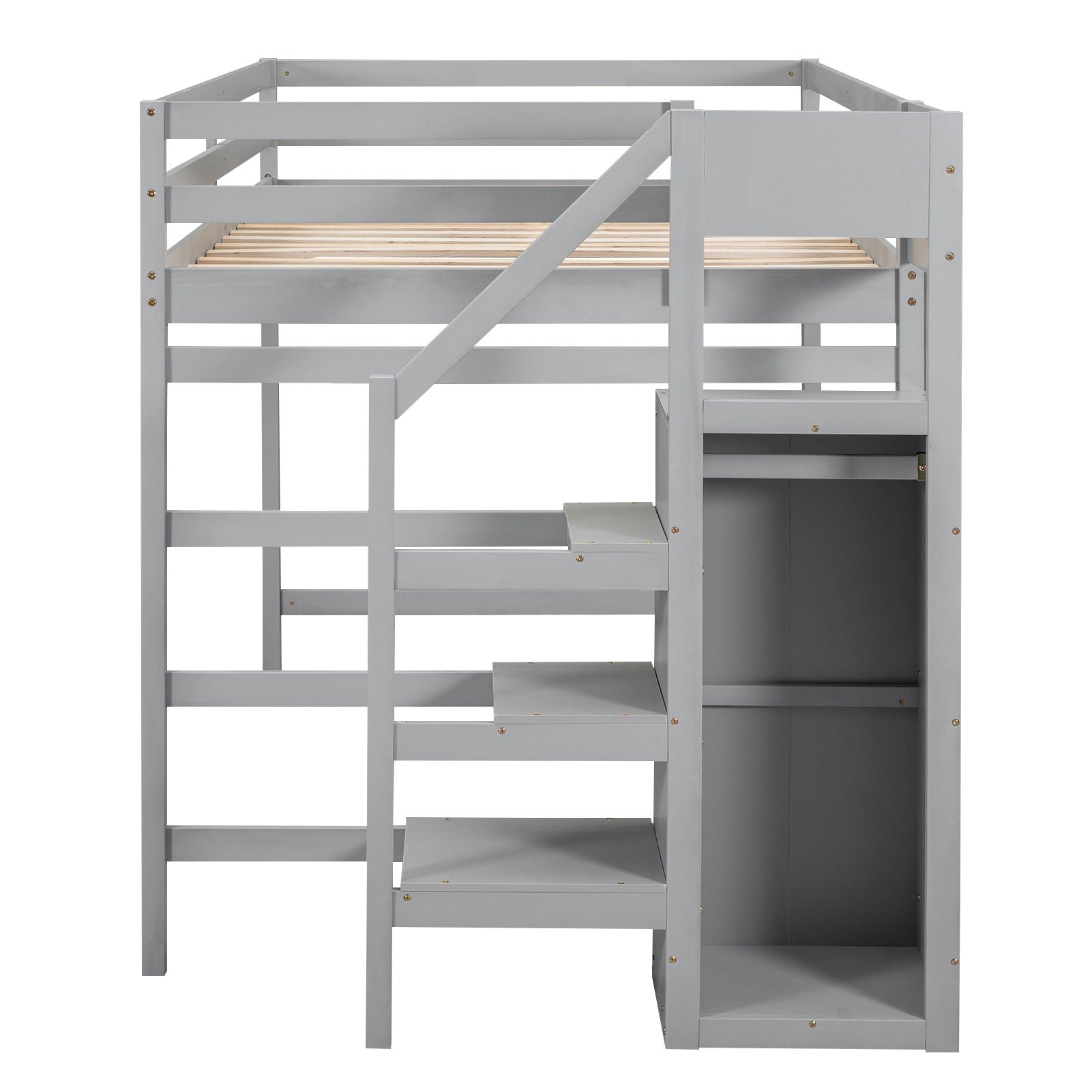 Loft Bed With Built In Storage Wardrobe And Staircase - The Sleep Loft - Online Mattress Showroom NYC