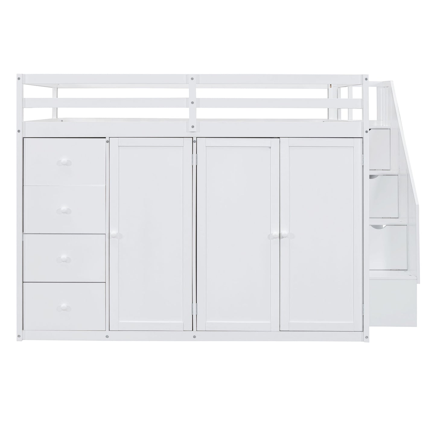 Loft Bed With Built In Wardrobes, Cabinets And Drawers - The Sleep Loft - Online Mattress Showroom NYC