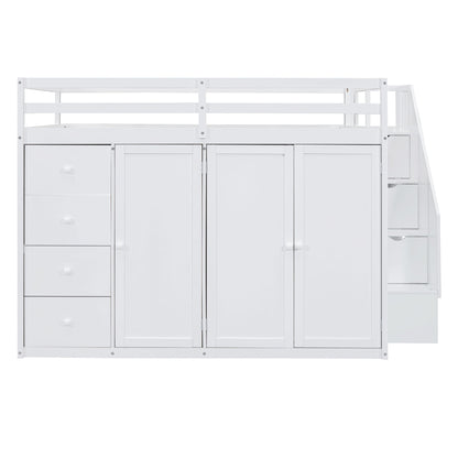 Loft Bed With Built In Wardrobes, Cabinets And Drawers - The Sleep Loft - Online Mattress Showroom NYC